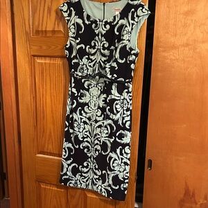 dressbarn navy and aqua dress